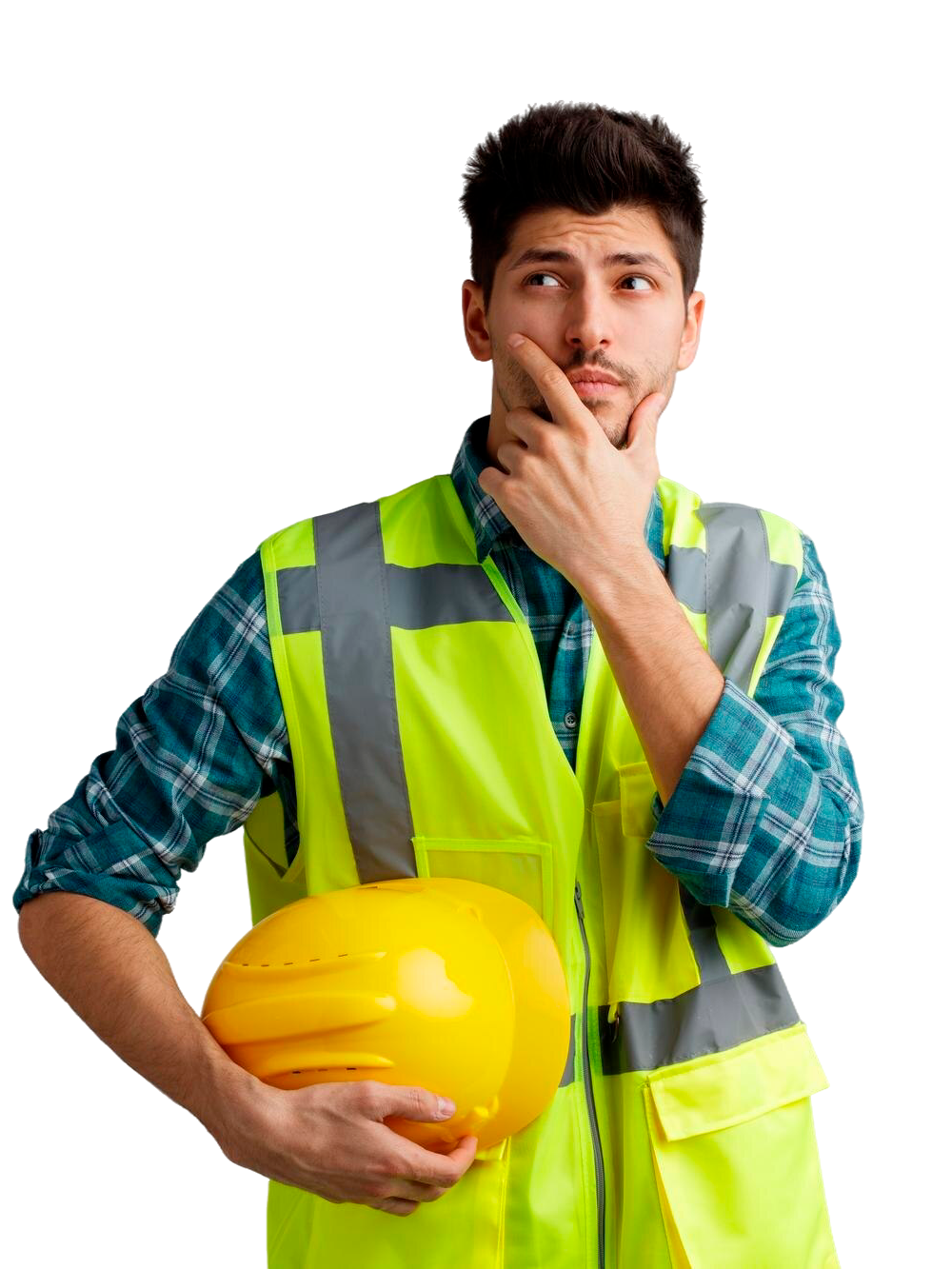 Construction worker questioning